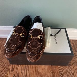 Women’s Gucci Jordaan GG Velvet Loafers